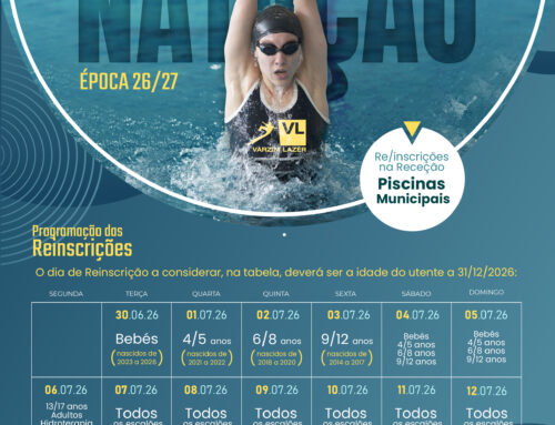 Inscrições abertas – Escola de Natação 2026/27